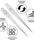 Stainless steel taper gauge pair, dual-sided inch/mm scales, 5/8in–15mm range, Amazon brand