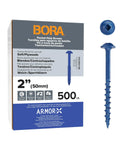 Pocket Hole Screws Beefy 2 Inch Coarse Thread, 500 Pack box and single screw design for wood joinery.