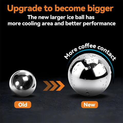 Two Pack Stainless Steel Espresso Cooling Balls For Coffee Chilling Reusable Espresso Cooler Balls comparison with new larger design