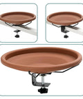 Deck Mounted Bird Bath Bowl For Balcony Railings 12 Inch Unheated Outdoor Bird Bath With Fence Clamp And Detachable Design