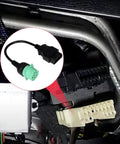 16 Pin OBD II To 9 Pin J1939 Truck Diagnostic Adapter Cable with green Type 2 and black connectors, ELD ready
