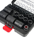 External Torx Plus Socket Set 6 Point 19 Pieces EP Four to EP Thirty Two with specialty EP8.8 in open case