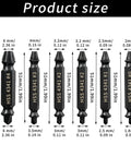 Six Piece Damaged Screw Extractor Set For Easy Out Bolts, Stripped Screw Remover Tool, And Stud Removal; sizes shown.