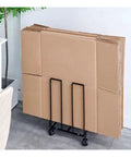 Carton Stand For Boxes With Swivel Wheels And Locking Casters On The Go Portable Cardboard Storage Cart Black Finish