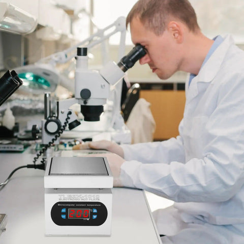 350W 110V Soldering Station Hot Plate With LED Microcomputer Control in laboratory setting.