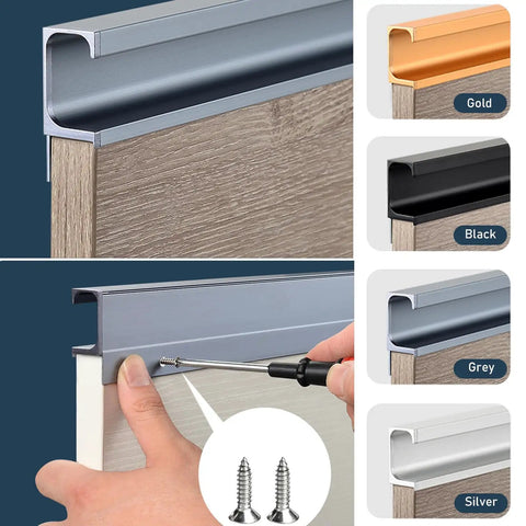 Super Slick Aluminum Fingertip Pull Handle For Kitchen Drawers And Cupboards With A Hella Tough Build That Handles Daily Hustle While Staying Rust Free And Easy Clean Adds Instant Style To Any Home Refresh