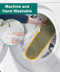 Machine washing the cotton head of Built Tough Commercial Dust Mop With Extended Rustproof Steel Shaft And Wide Sweep Design.