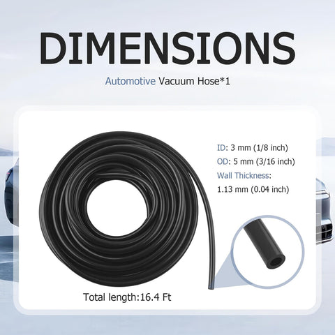 16.4 Ft Cuttable Silicone Vacuum Hose For Your Ride And Diy Projects OD 5mm ID 3mm Flexible Coil Pack