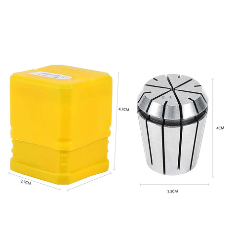Pro 19 Piece Spring Collet Set For CNC Milling And Engraving Machines With Precision 2mm To 20mm, showing one collet and yellow storage case.