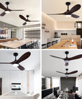 Pwefhsdjvh Ceiling Fan with Remote Control 48W LED Light 6 Speeds Quiet in modern dining and meeting spaces.