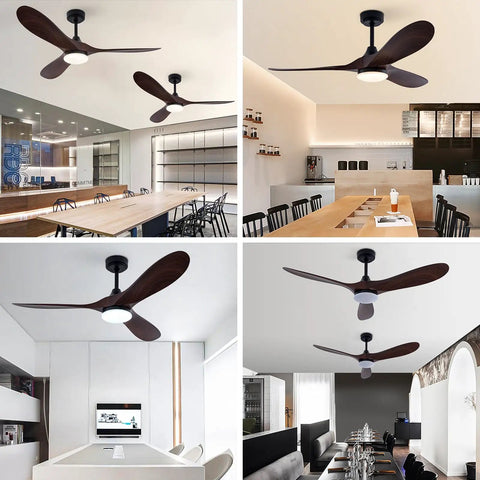 Pwefhsdjvh Ceiling Fan with Remote Control 48W LED Light 6 Speeds Quiet in modern dining and meeting spaces.