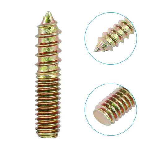 Top Shelf 5/16-18 X 1-1/2 Inch Hanger Bolts 12 Pack Galvanized Carbon Steel double headed screw close up view