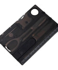 12 In 1 Credit Card Multitool Pocket Survival Gear for Outdoor Camping Barbecues and Hiking, black card with tools visible