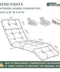 All-Weather Outdoor Lounge Chair Cushions With Ties For Patio Furniture Replacement Waterproof Pool Chaise Cushions 4.7 Inch Thick