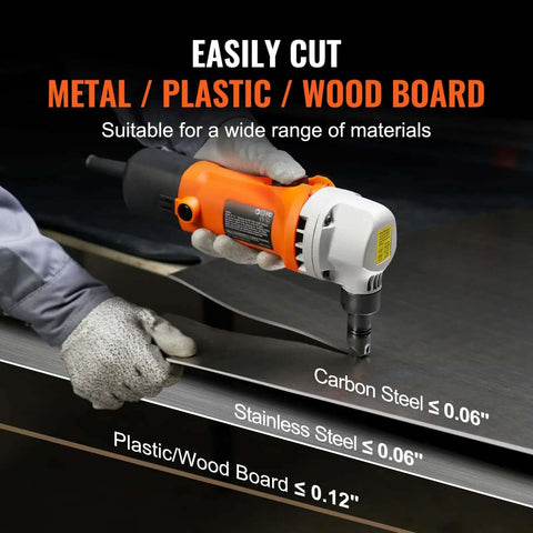 Sheet Metal Nibbler Power Cutter 550W Pro Electric Tool 2200 RPM cutting metal with 360 Degree Rotating Head