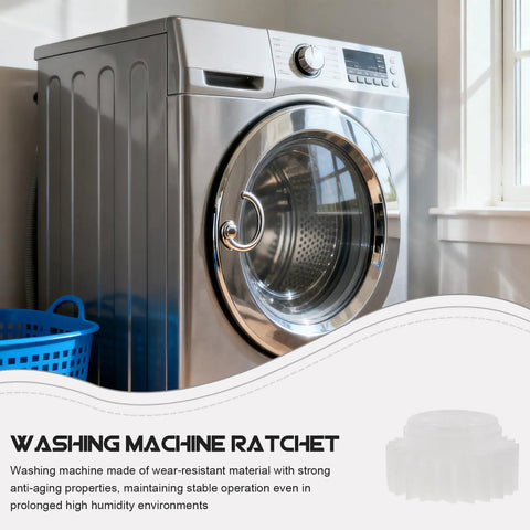 Washer Clutch Ratchet Replacement Part With Durable Plastic For Smooth Operation And Everyday Laundry Fix In Home Washers Boss Level Wear Resistant Gear For Easy Maintenance And Reliable Laundry Repair, white plastic part