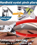 All In One 1403 Piece Grommet Kit With One Quarter Inch Grommets Eyelet Punch Pliers with red rubberized handle