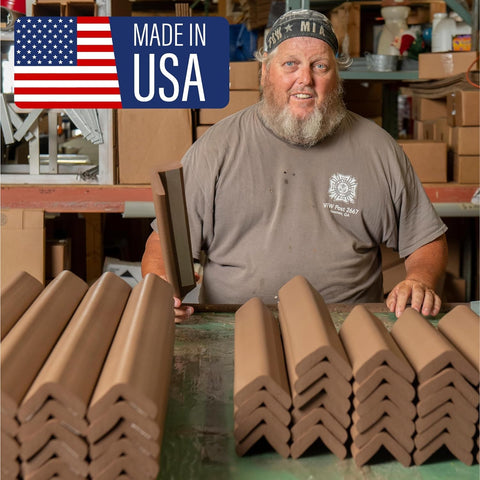 Kid Safe Large Hearth Pad Kit For Baby Proofing Your Fireplace With Adhesive Backed Bumpers 12.5 Feet Of Padding Includes 3 Straight Pieces And 2 Corner Pieces Made In The USA Brown