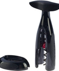Self Pulling Corkscrew And Foil Cutter Gift Set With Activ Ball Mechanism Black Finish Works On Any Bottle Size And Cork Type