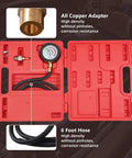 Back Pressure Exhaust Tester Gauge For Cars With A Six Foot Hose Pro Grade Catalytic Converter Diagnostic Tool To Diagnose Exhaust System Backpressure And Catback Performance Easy Idle Testing And Troubleshooting, red case