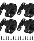 Heavy Duty Metal Spring Align And Lock Connectors For Dining Tables Four Piece Kit With All Required Screws, black brackets and screws.