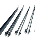 Five-piece Metal Magery 6-inch hole finder tools for sheet metal strap duplicator kit; includes #40, #30, #21, #10, 1/4 inch