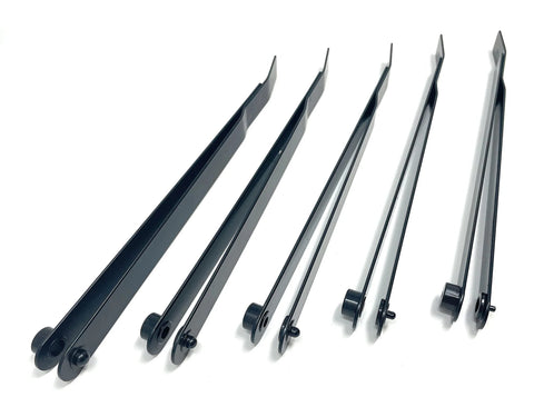 Five-piece Metal Magery 6-inch hole finder tools for sheet metal strap duplicator kit; includes #40, #30, #21, #10, 1/4 inch