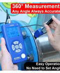 Heavy Duty Handheld Digital Metal Hardness Tester With Dual Coil Design And Wireless Print Capabilities For Steel Or Aluminum Alloy Straight Up Precision Testing in use measuring steel.