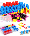 250 Piece Silicone Rubber Stoppers Kit In 9 Sizes From Small Plugs To Large Ones Perfect For Powder Coating And Painting Holes Plus Heat Resistant Up To 600 Degrees F Keeps Your Work Clean And Organized With Easy Access Storage Box. Assorted silicone stoppers in a clear storage box