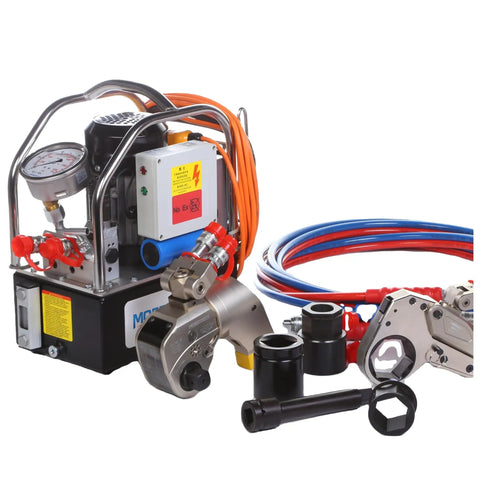 Rock Solid Heavy Duty Hydraulic Torque Wrench Pumping Out 20627Nm Of Serious Torque With Anti Corrosion Alloy Frame and square drive setup.