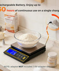 66 Lb Digital Kitchen Scale With Percentage Weighing, 30 Kg Capacity, 1 G Readability, Rechargeable Battery, Big LCD in kitchen