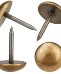 Knockout Vintage Brass Cap Tacks Rock Solid For Upholstery And Wood Furniture No Sweat Installation heavy-duty bronze thumb pins set.