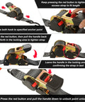 Step-by-step guide using 2 Pack 2 Inch Auto Retractable Ratchet Straps With S Hooks, Heavy Duty 15ft Self Retracting Tie Down Straps, 3310 Lbs Break Strength.