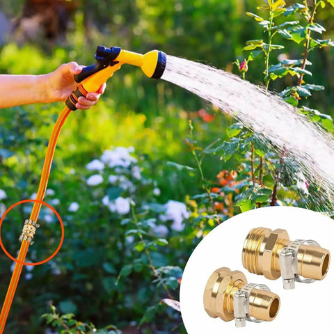 Heavy Duty 4 Pack Aluminum Hose Repair Kit With Clamps For Quick Fix Cracked Garden Hoses, Leaky Water Lines, And Burst Pipes Using Easy Male Female Fitting Connectors That Fit Standard 5/8 In Or 3/4 In Nozzles Perfect For Home Use, brass hose connectors on garden hose