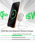Powerful 25W Magnetic Wireless Charger Two Pack With Qi Two Point Two Fast Wireless Charging Pad for iPhone Galaxy Pixel AirPods