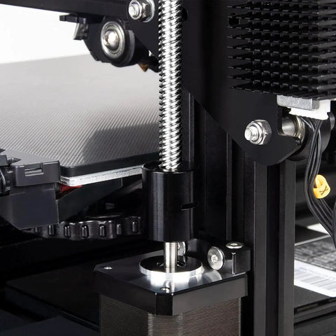 Installed Z Axis Upgrade Kit with 365mm T8 lead screw, brass nut, and stainless steel rod for Ender 3 V2 and Voxelab 3D printers
