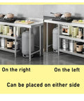 Beefy Heavy Duty 3 Tier Packing Station Workbench With Stainless Steel Top Thickened Surfaces and Storage Rack in kitchen