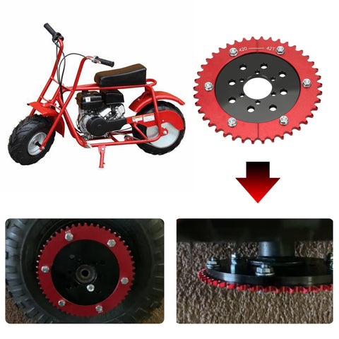 420 Split Chain Sprocket 42 Tooth With Sprocket Adapter for Mini Bike Go Kart Upgrades Compatible With Coleman CT200U CT200U EX BT200X Baja Warrior MB165 MB200 Predator 212cc 196cc Engines 5.5HP 6.5HP