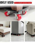 Heavy Duty Furniture Dollies Set With 360 Degree Swivel Casters And Smooth Rolling Wheels under bed, fridge, and couch for easy moving.