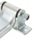 Beefed Up Heavy Duty Iron Trailer Door Hinge With Anticorrosion Finish High Strength Cargo Box Hinge For Utility Trailers Perfect For Freezer And Cold Transport Cold Chain Ready Durable And Weatherproof close-up with bolt and mounting plate