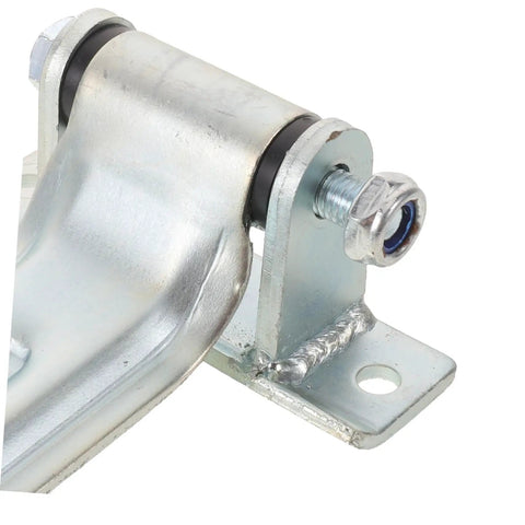 Beefed Up Heavy Duty Iron Trailer Door Hinge With Anticorrosion Finish High Strength Cargo Box Hinge For Utility Trailers Perfect For Freezer And Cold Transport Cold Chain Ready Durable And Weatherproof close-up with bolt and mounting plate