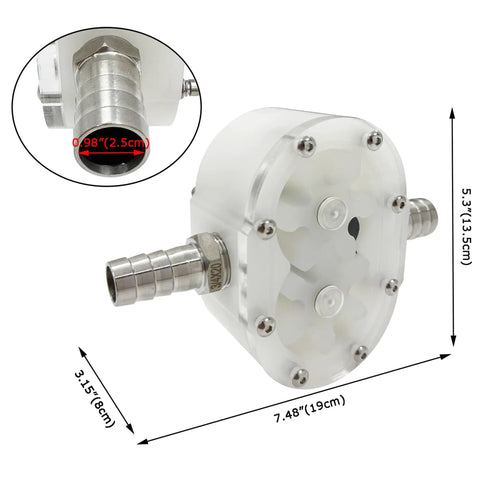 Intersumai 6 Tooth Gear Pump Head For Viscous Liquid Transfer Honey Peanut Butter Food Grade 304 Stainless Steel PP Silicone Seal Low Shear Consistent Flow Gallon Per Minute Pails Cylinders