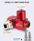 2 Pack 1/4 Inch NPT Swivel Air Hose Fittings, 360 Degree Rotation For No-Kink Performance, Leak-Free Quick Connects with MNPT Plug