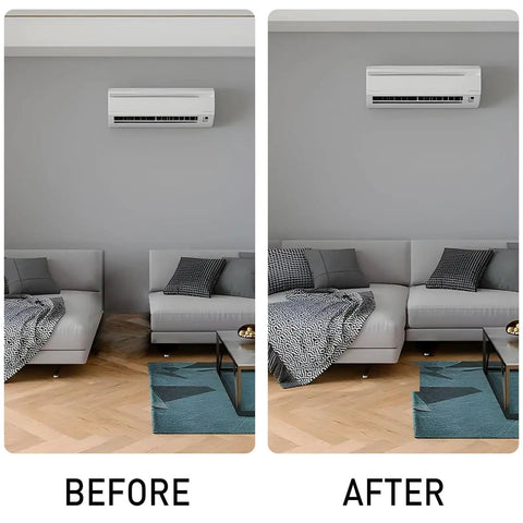 Before and after of Heavy Duty 6 Piece Sectional Sofa Connectors Pro Grade Metal Couch Fasteners for improved stability.
