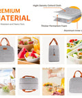 Premium material features of Go-To Insulated Lunch Bag For Work And Travel, Leakproof Cooler Tote with Big Capacity, in Gray.