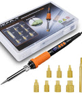 Heat Set Insert Tool Kit With 90W Digital Soldering Iron, Adjustable 180 To 500 C LCD Temperature Readout, Includes Threaded Inserts M2-M8