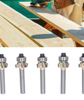 Durable Round Over Router Bit Set With 4 Inch Shanks And Four Flutes, ideal for smoothing corners on wood furniture.