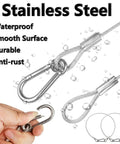 Five Pack Stainless Steel Safety Cables For Lighting Luggage Garage Doors And Cameras 20 Inch Long Load Rated Up To 88 Lbs Per Cable Easy Install