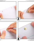 Instructions for using 80 Sets Chicago Screw Leather Kit For DIY Crafts on a white material with gold binding screws