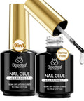 9 In 1 HEMA Free TPO Free Nail Glue Gel For Acrylic Tips And Clear Press On Nails Ultra Strong UV Nail Glue For Extensions DIY Long